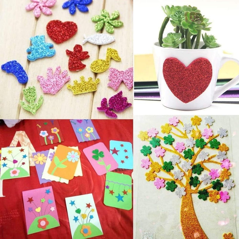 Mluchee 10 Sheets Glitter Cardstock Paper for Christmas New Year Thanksgiving Decorations, Self-adhesive Backs 30 X 20cm A4 Paper for DIY Card (Grass Green) - Image 4